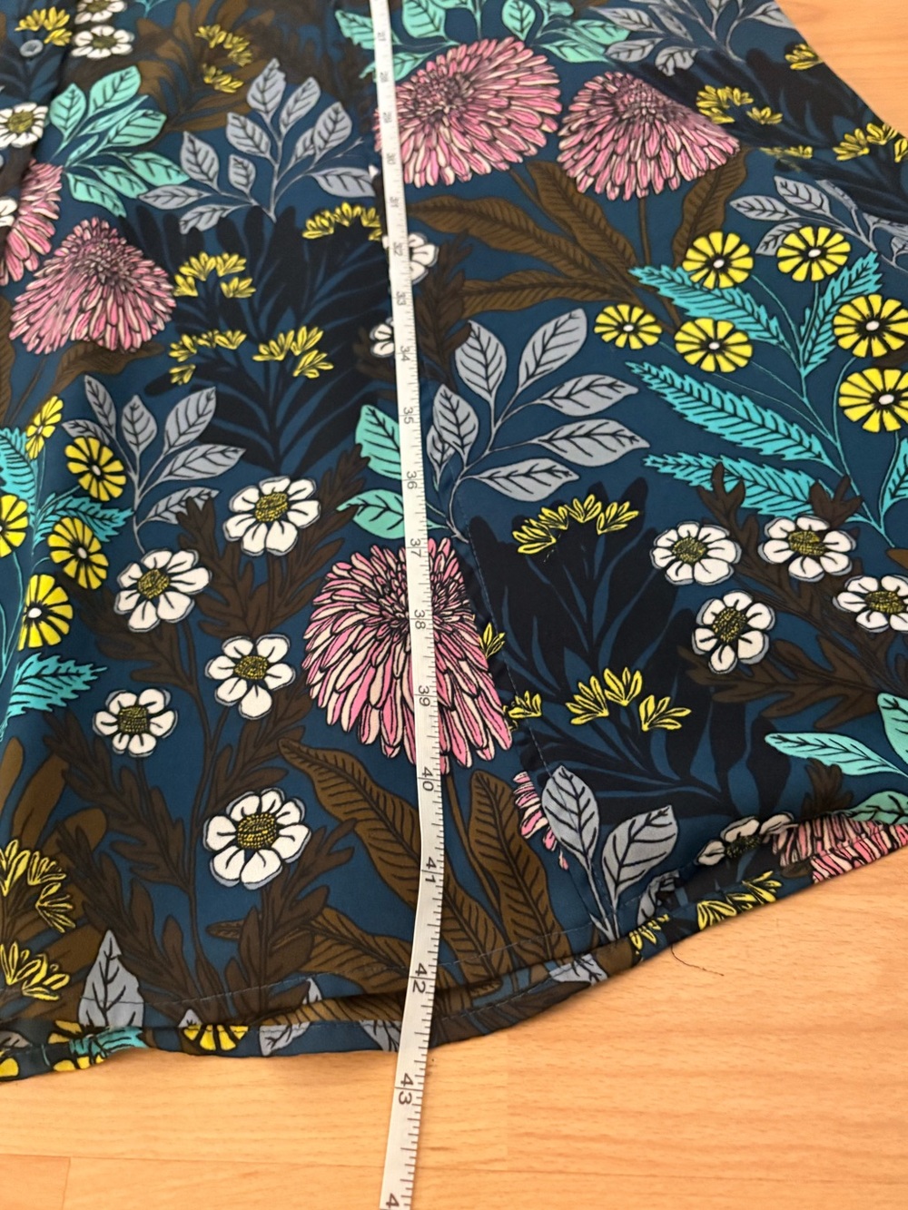 J. Crew Navy Floral Midi Dress with Pink, Teal & Yellow Accents - Picture 8 of 13